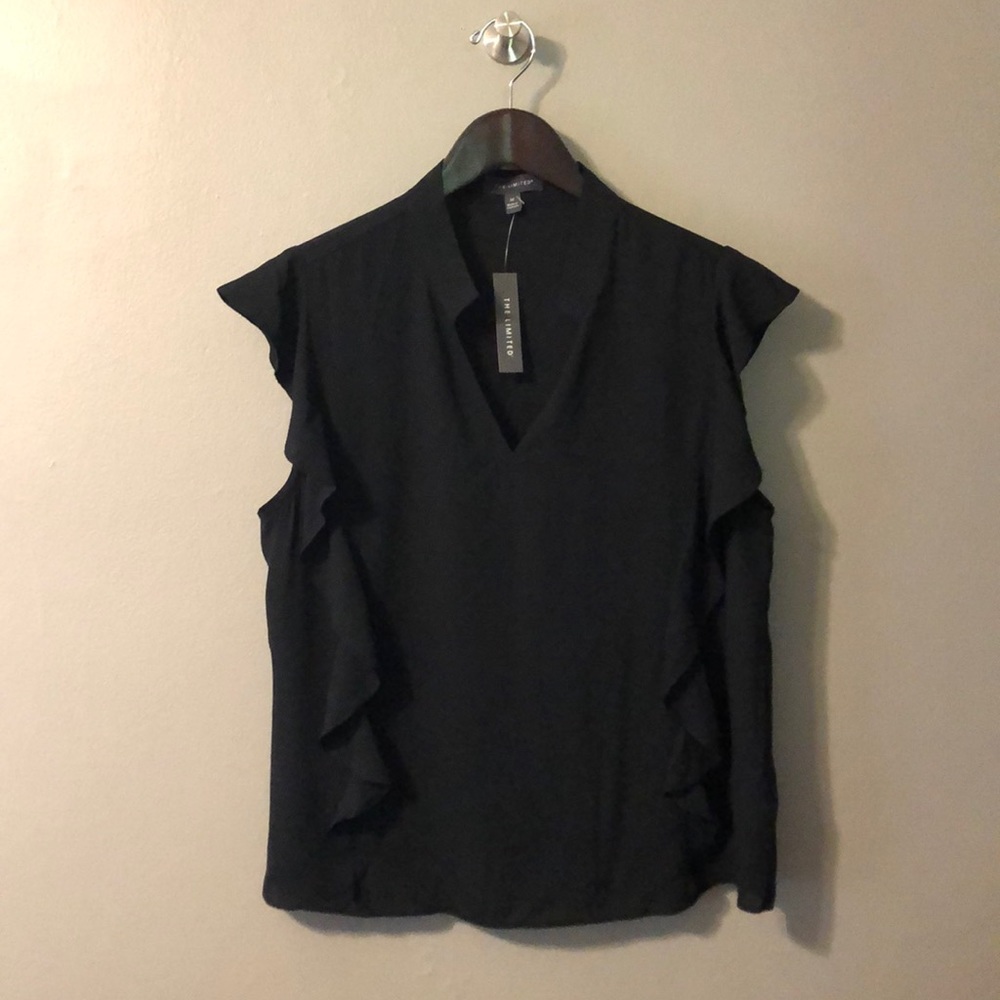 Ruffle Detail V neck Blouse